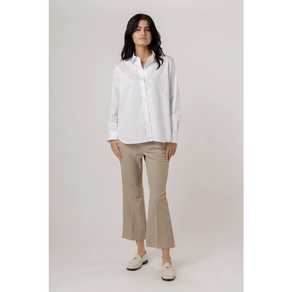 closed Witte Klassieke Blouse met Knoopsluiting White Dames