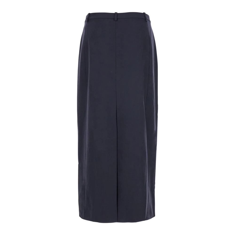 Theory Midi Wol Rok Blue Dames