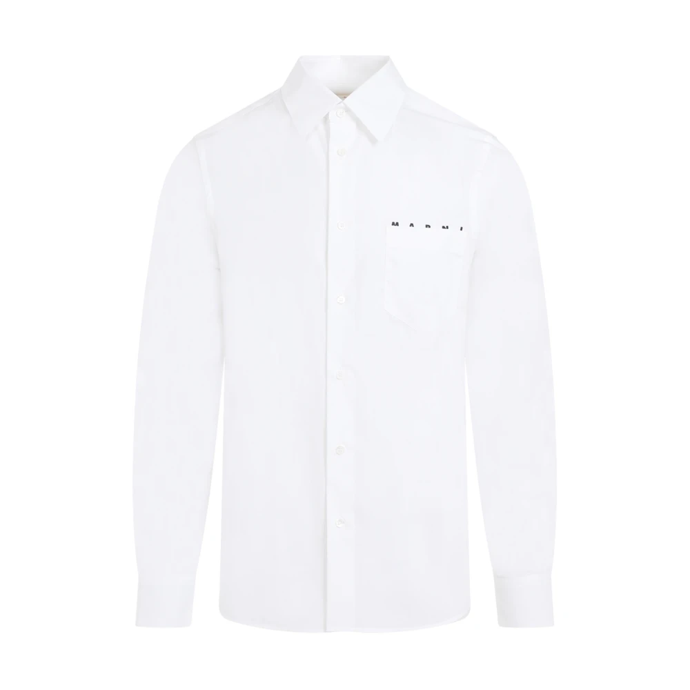 Marni Witte Katoenen Overhemd Klassieke Stijl White Heren