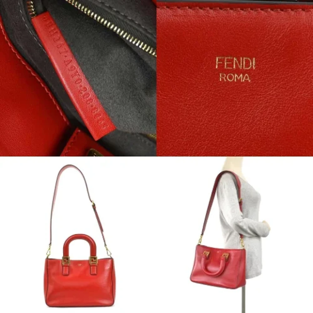 Fendi Vintage Pre-owned Leather handbags Red Dames