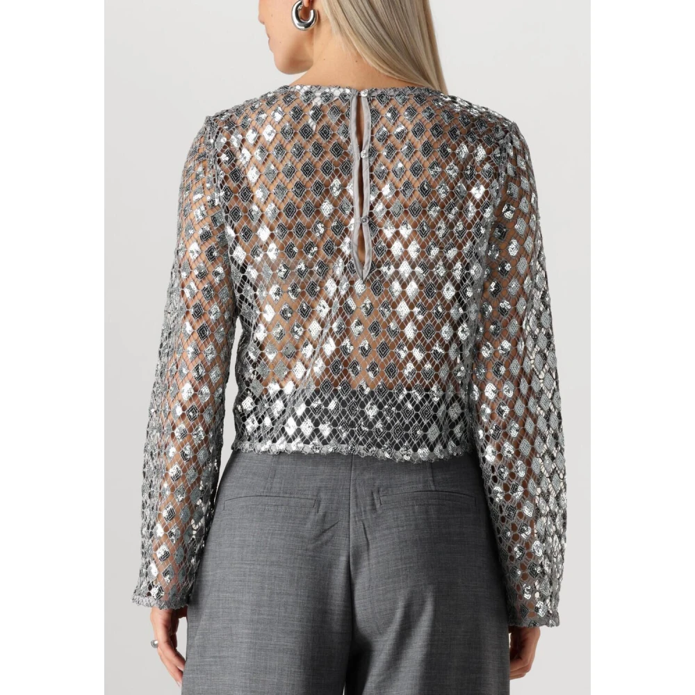 Object Glamoureuze Zilveren Top voor Vrouwen Gray Dames