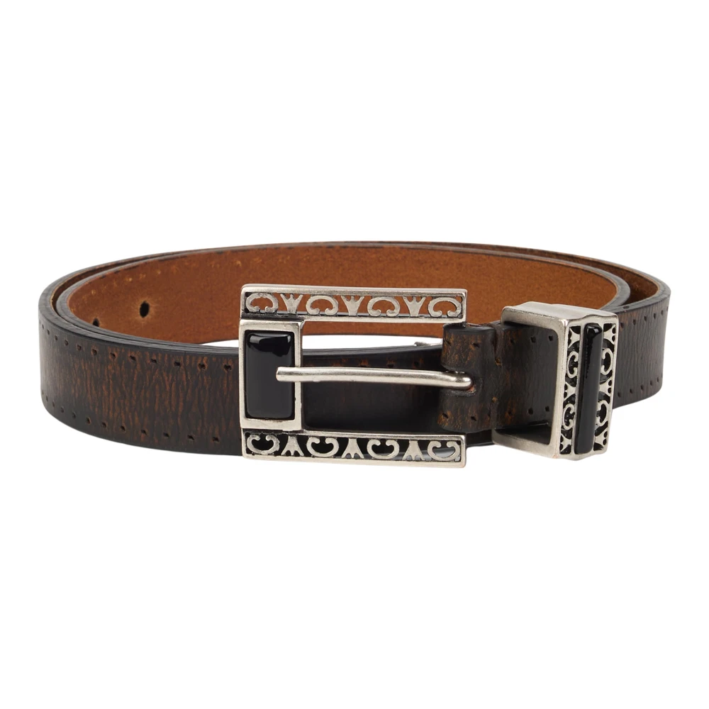 Golden Goose Women's Brown Belts, 90 Cm, Leather Belt With Decorated Buckle