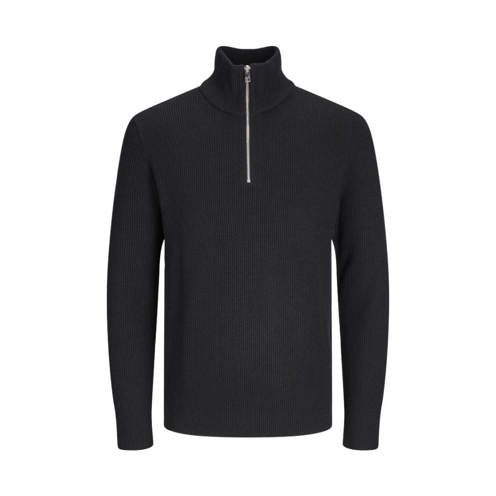 jack & jones Essentials Half Zip Gebreide Trui Zwart Black Heren
