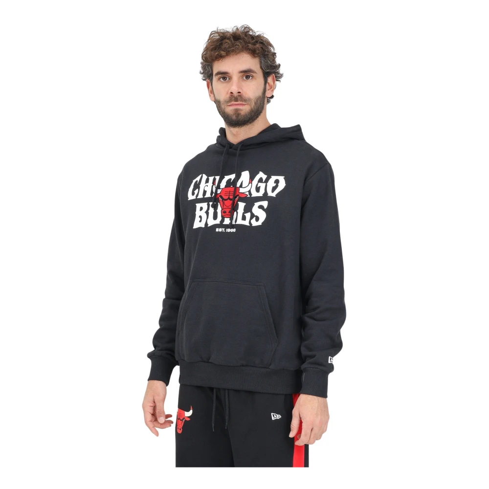 new era Chicago Bulls NBA Grafische Hoodie Zwart Black Heren