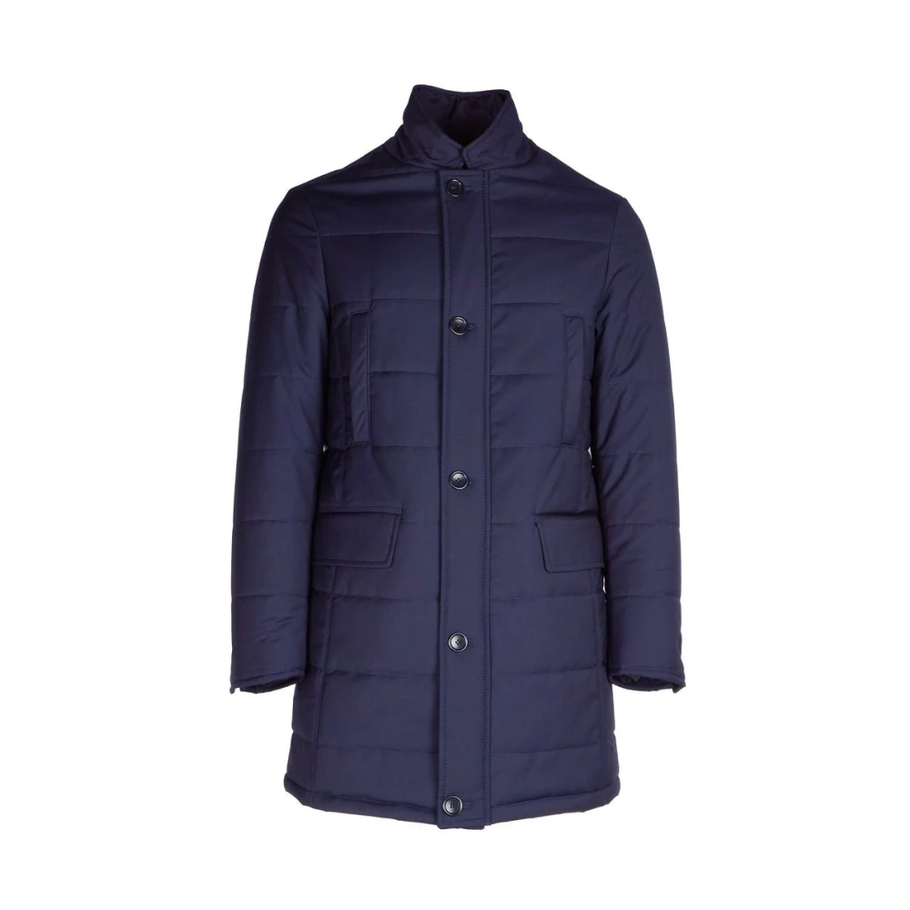 Made in Italia Blauwe wollen jas met Green Storm System Blue Heren
