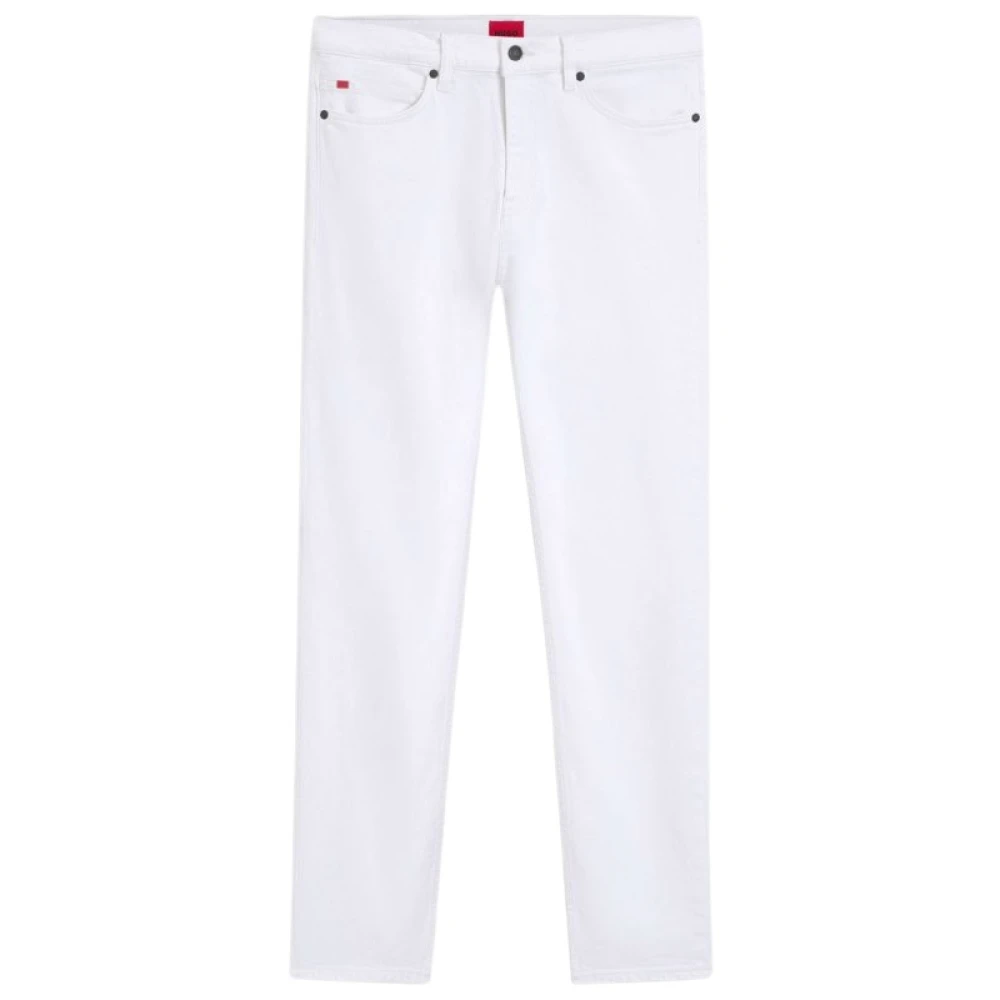 Hugo Mannelijk Wit Jeans Heren, W33, Denim, Slim-Fit Jeans Van Stretchdenim