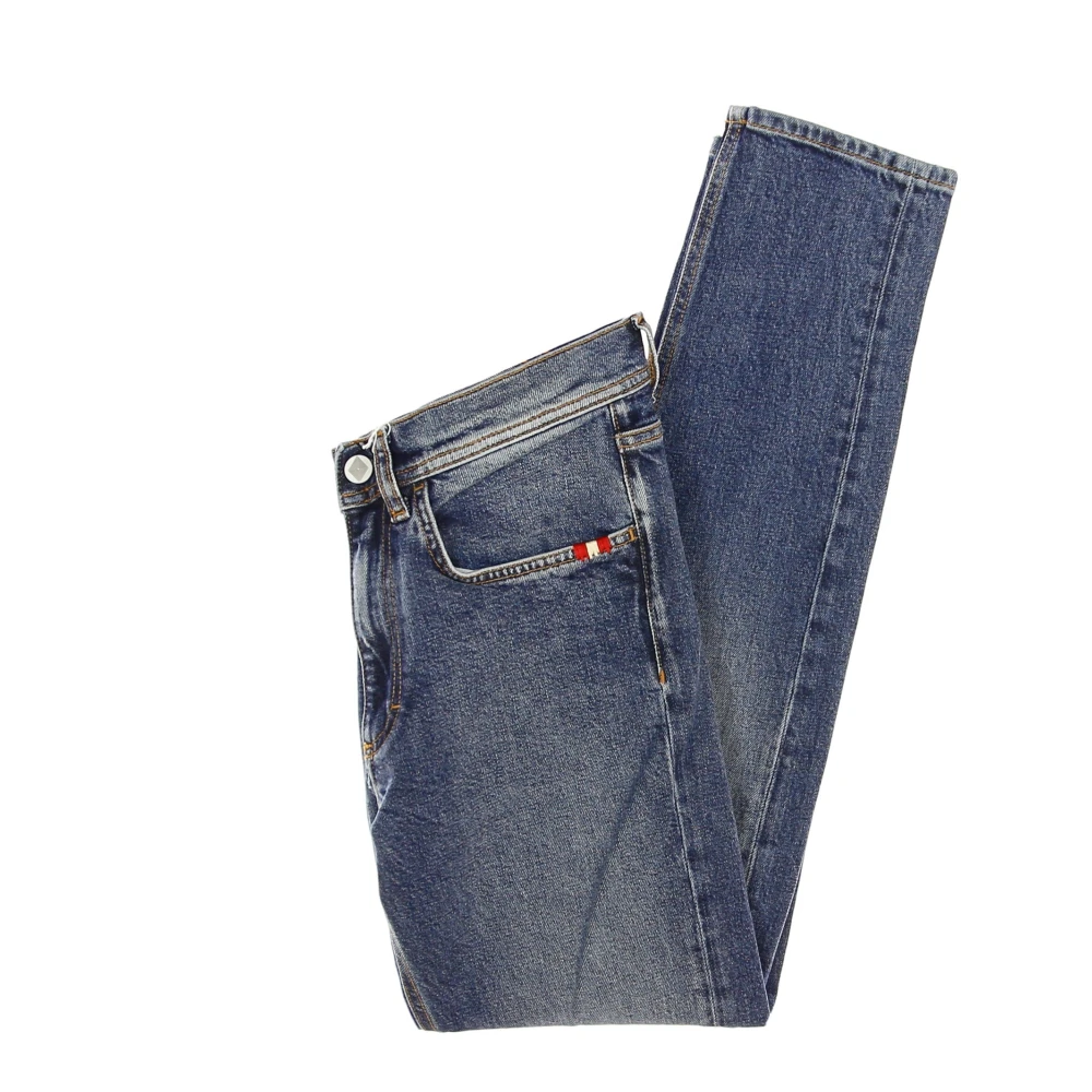 Amish Comfort Mid Stone Wash Denim Jeans Blue Heren