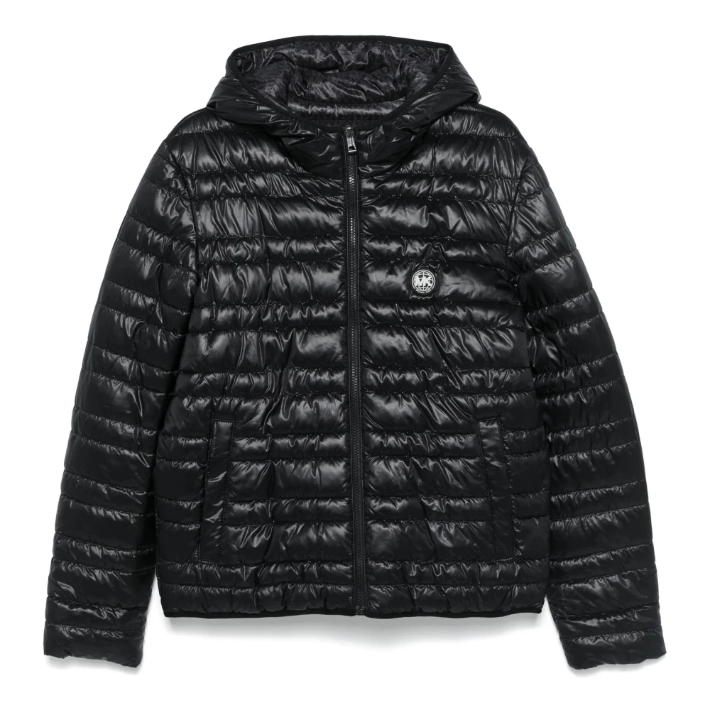 Michael Kors Men's Black Winter Jackets, L, Hooded Puffer Jacket