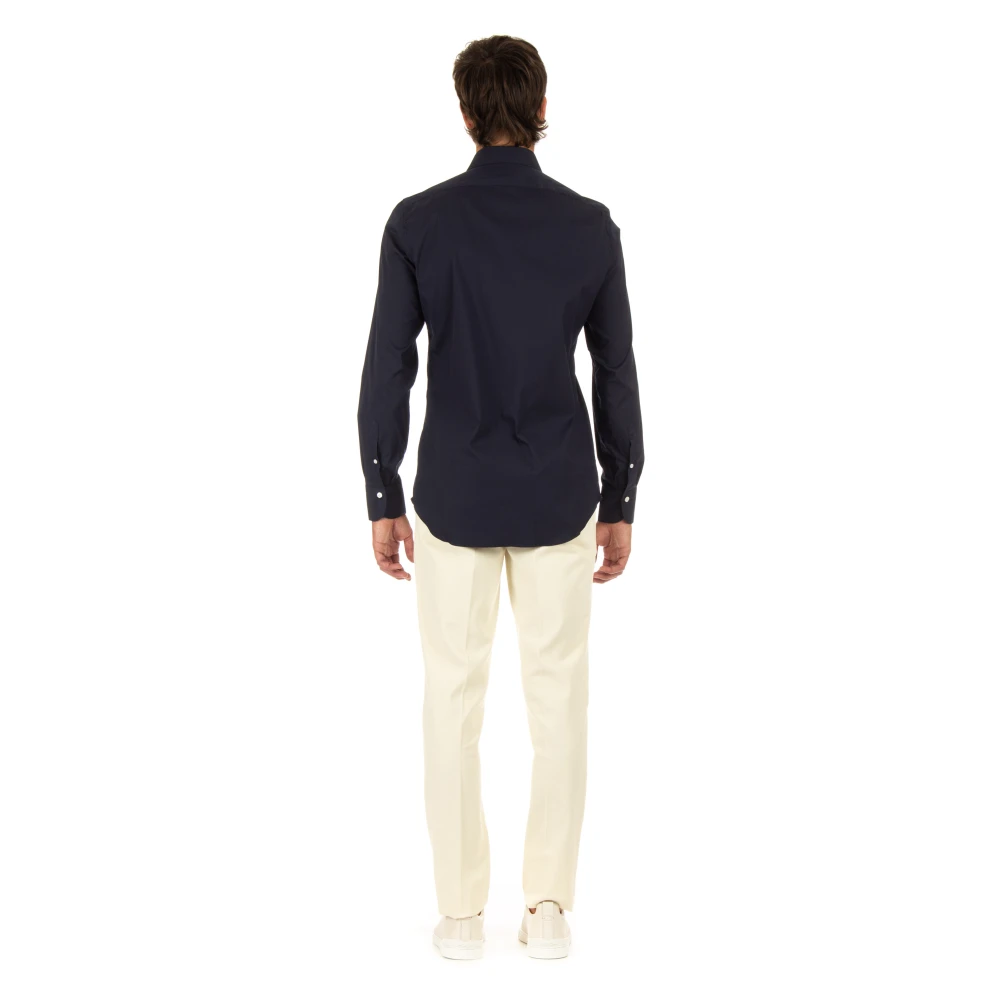 Finamore Blauwe Sartoriale Overhemden Blue Heren