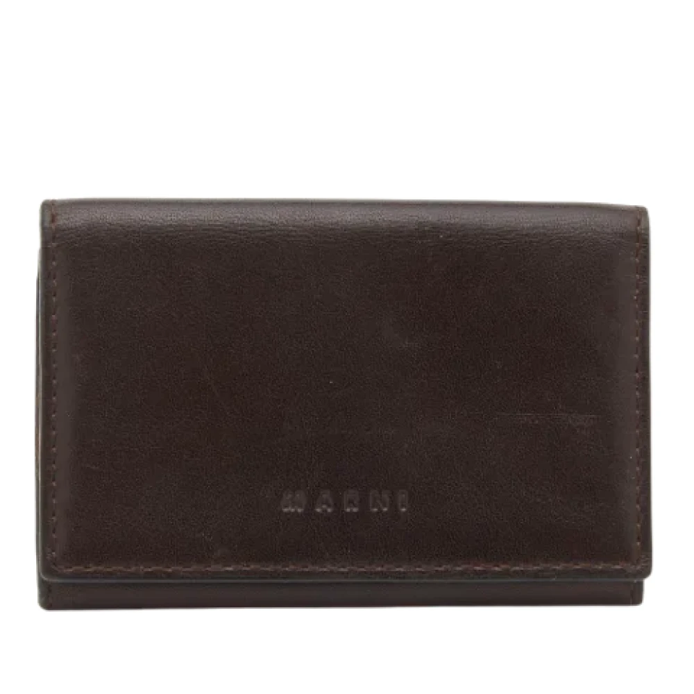 Marni Pre-owned Leather wallets Brown Dames
