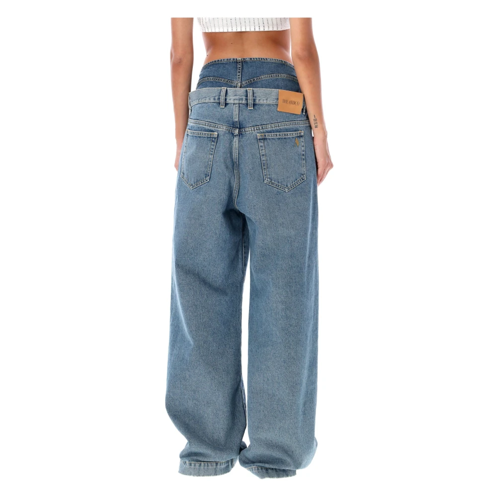 The Attico Lichtblauwe Denim Wide-Leg Jeans Blue Dames
