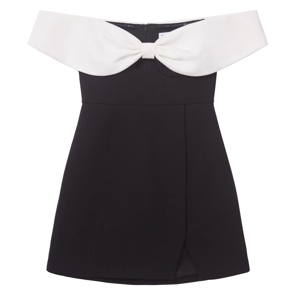 Crepe Bow Mini Dress - Black