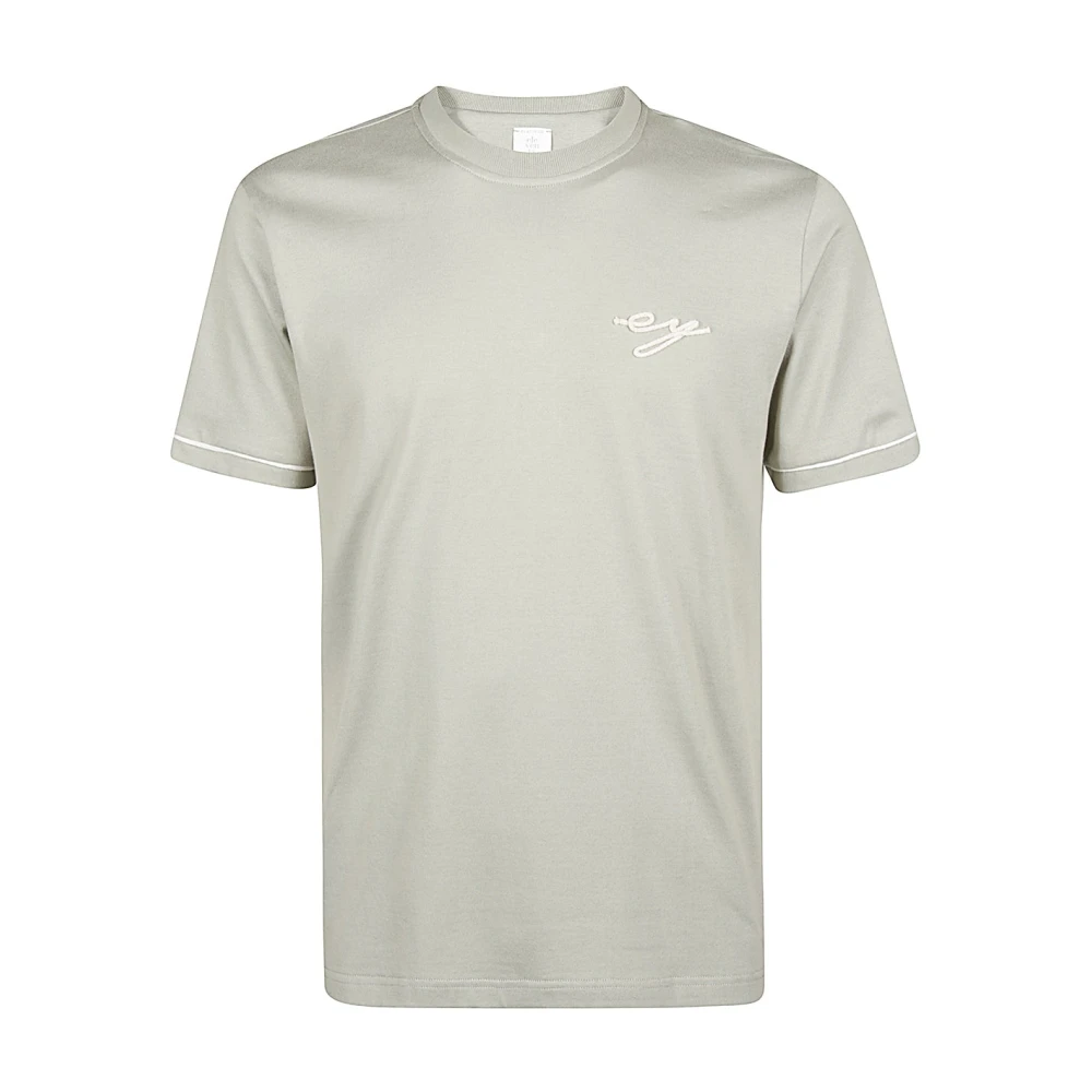 Eleventy Jersey Katoenen Ronde Hals T-shirt Green Heren