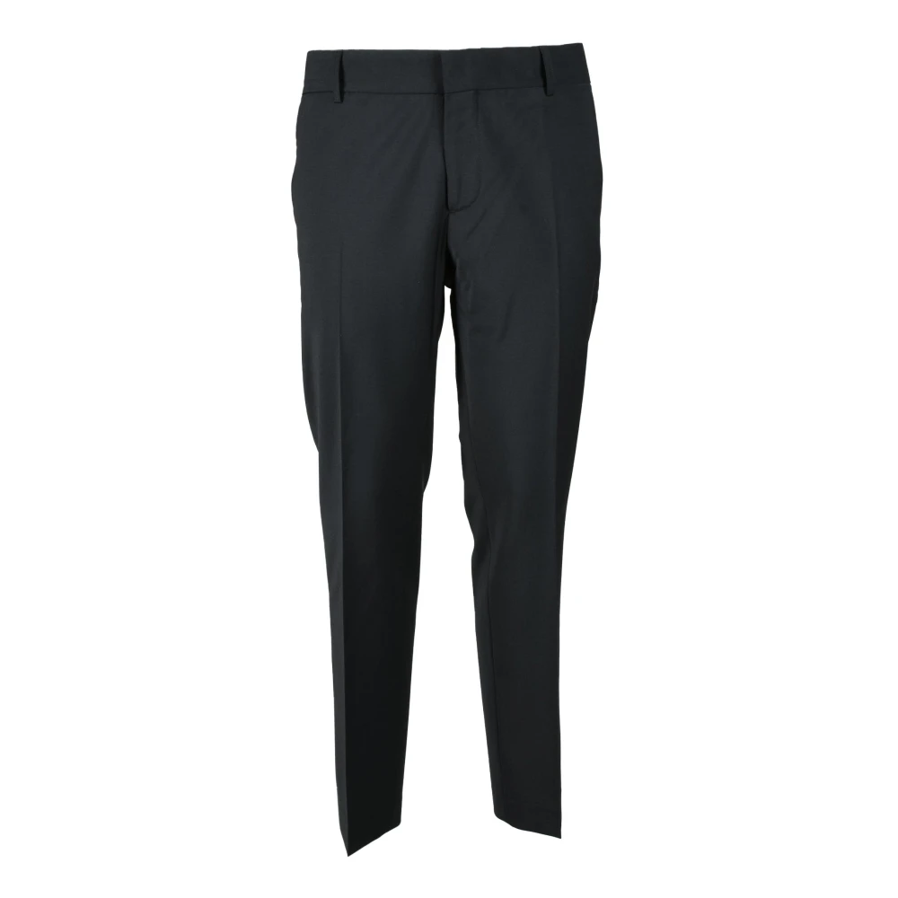 Daniele Alessandrini Grijze Wollen Stretchbroek Black Heren