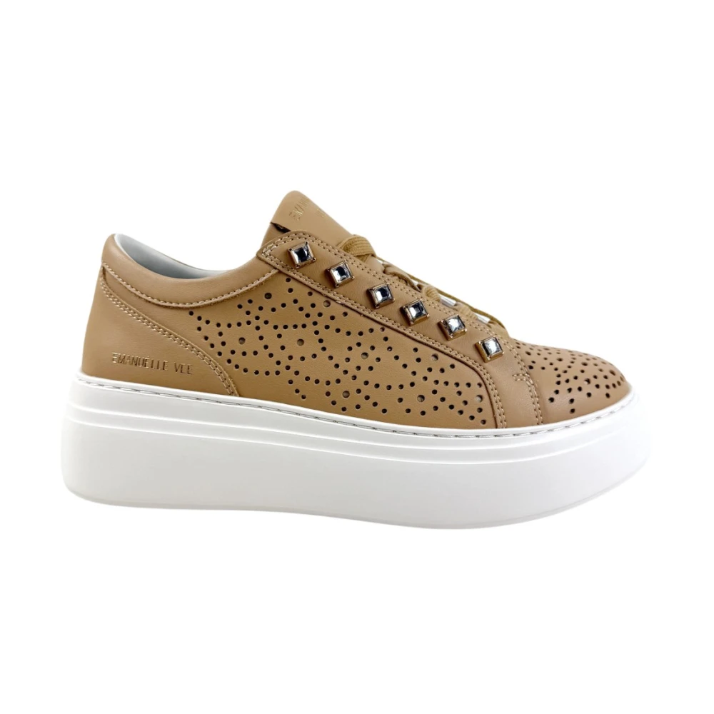Emanuelle Vee Bice Sneaker Traforata Pelle Dames Schoenen Bruin