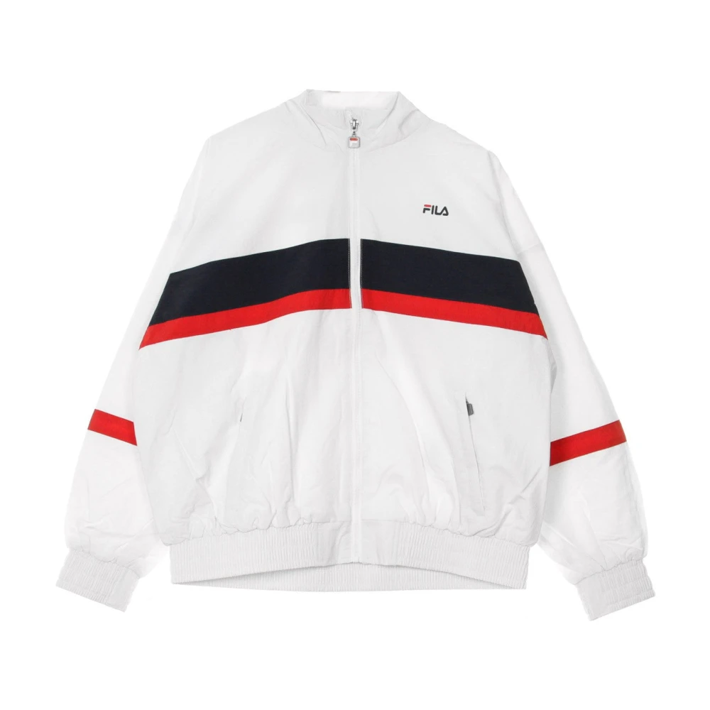 Fila Women's White Light Jackets, M, Windbreaker Jacket Bright /Black/Red