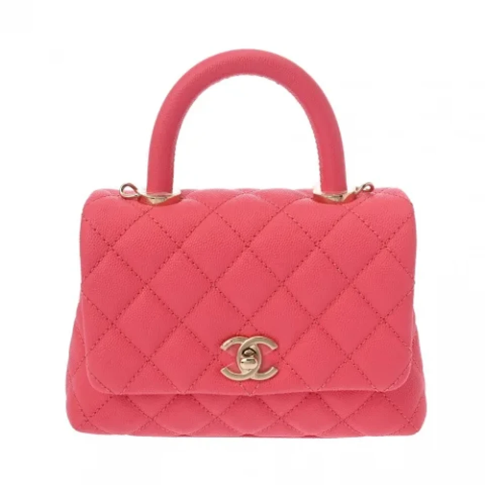 Chanel Vintage Pre-owned Leather chanel-bags Pink Dames