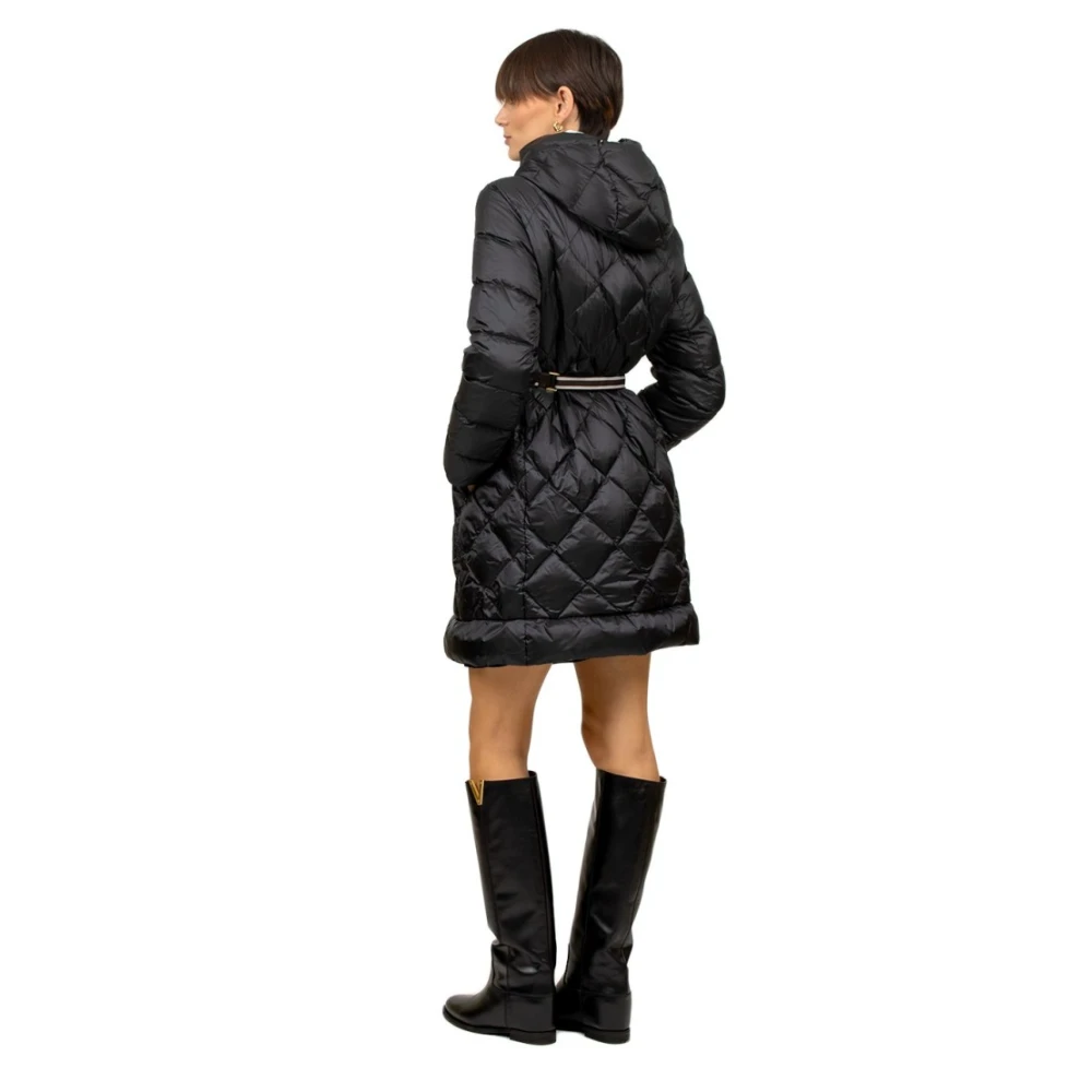 Max Mara Omkeerbare Parka met Capuchon Zwart Black Dames
