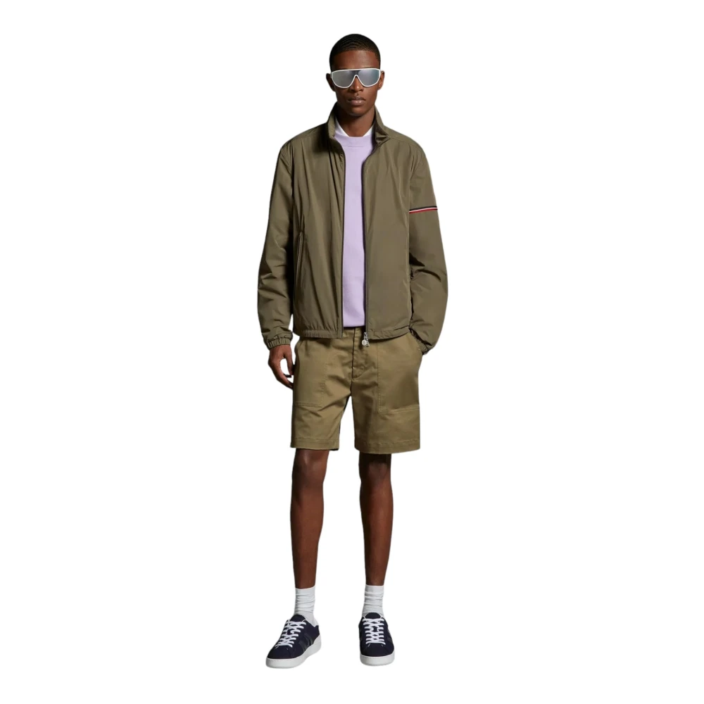 Moncler Groene Ruinette Jas met Driekleurige Rits Green Heren