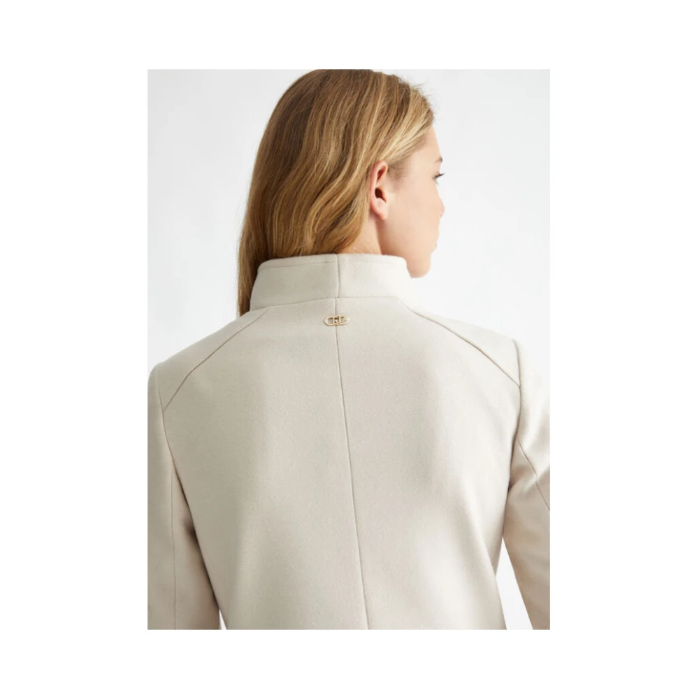 Liu Jo Dubbelbreastede wollen jas White Dames
