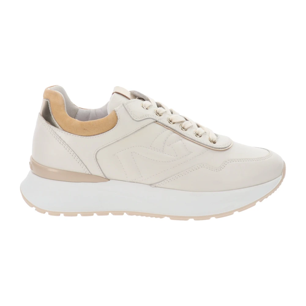Nerogiardini Leren Sneakers Dames Schoenen Beige