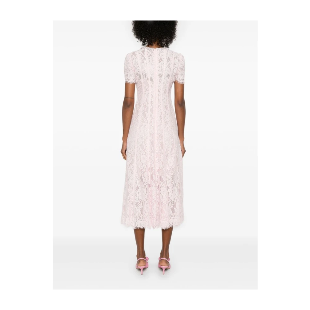 Self Portrait Roze Kant Flare Jurk met Strass Pink Dames