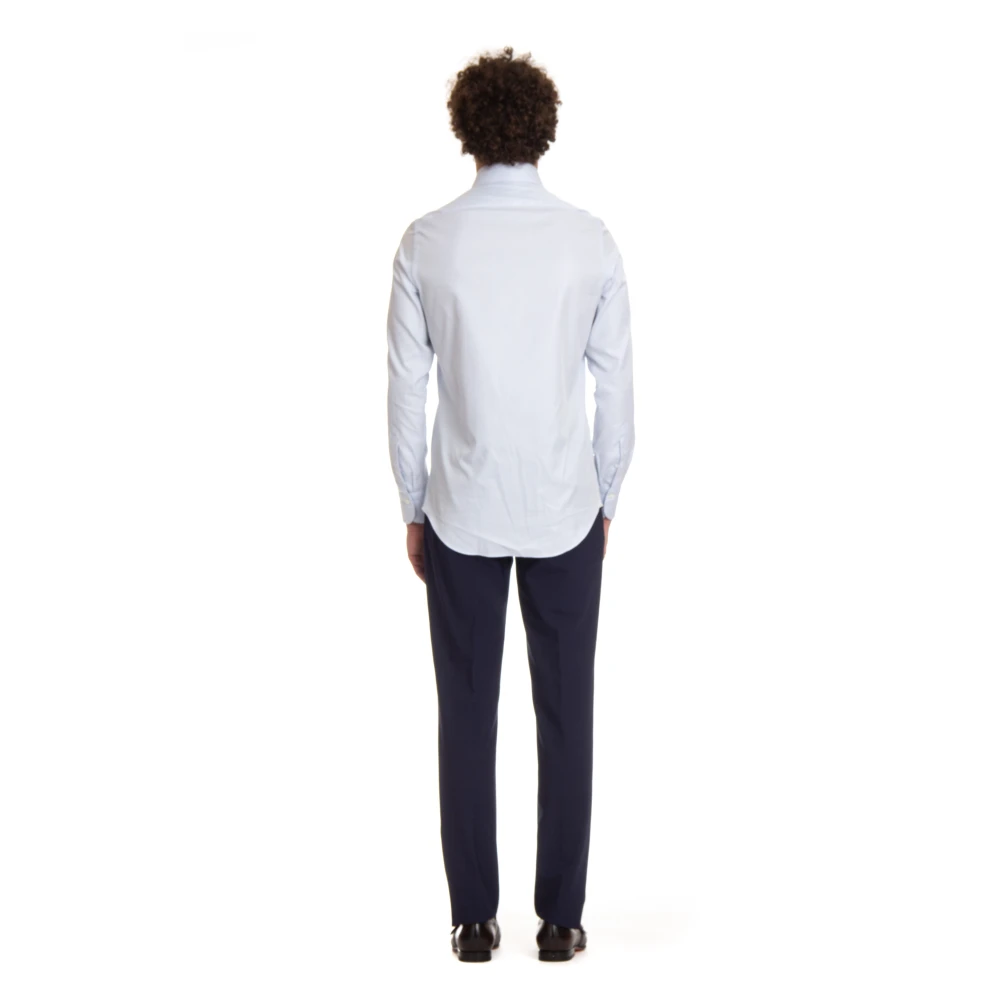Finamore Heldere Blauwe Overhemd Blue Heren