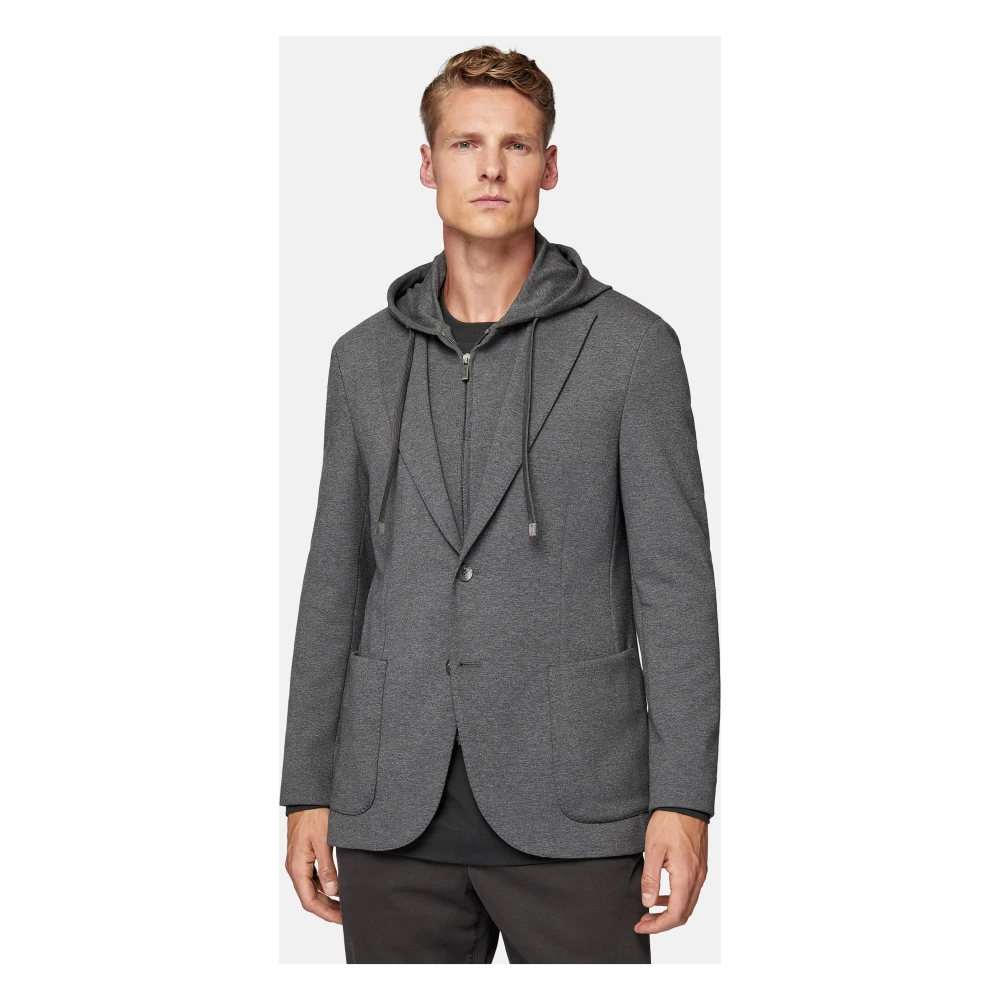Boggi Milano Jersey Madison Sweatshirt Jacket Gray Heren