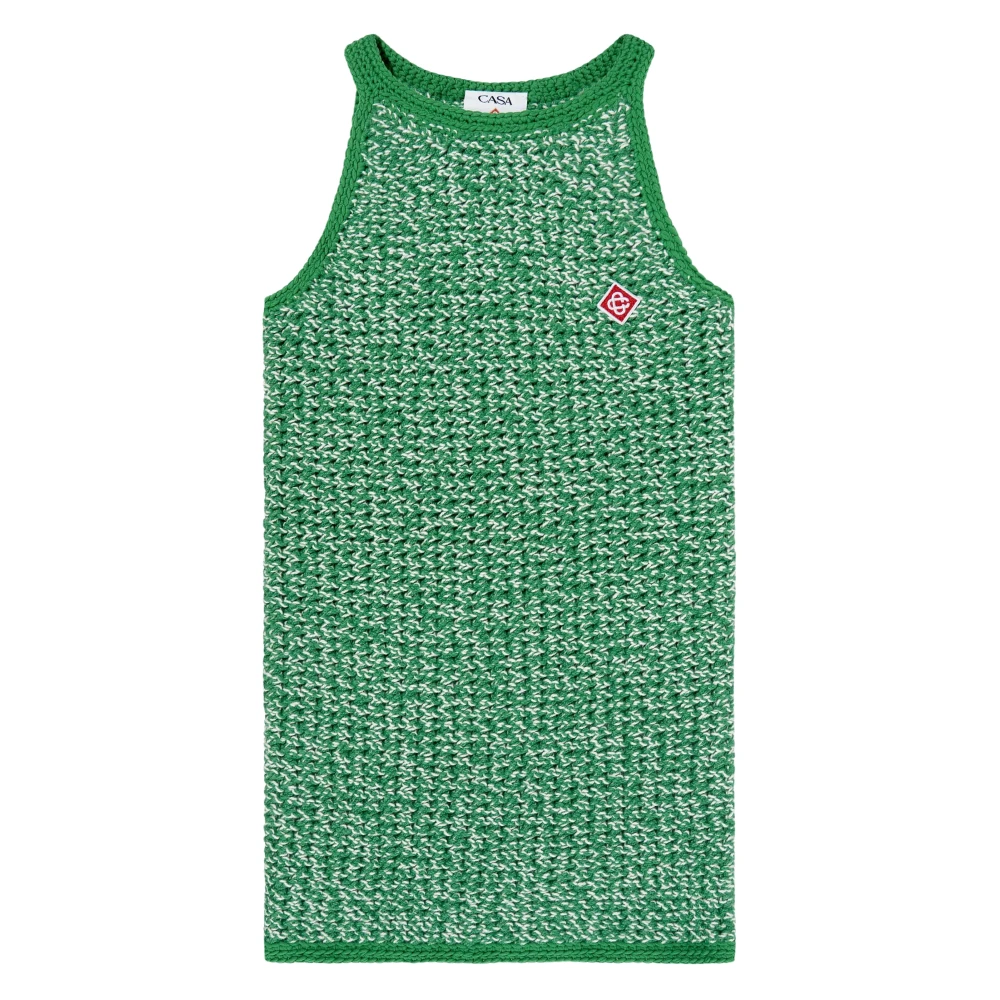 Casablanca Girls Green Mouliné Tank Dress - Dresses - 13 Y - Kids