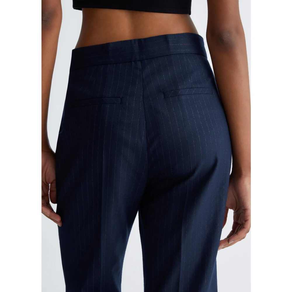 Liu Jo Slim Fit Flanellen Gestreepte Broek Blue Dames