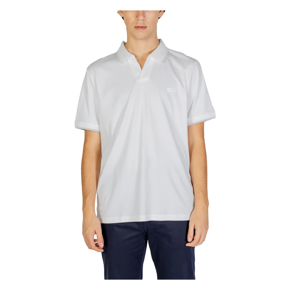 Calvin Klein Jeans Men's White Plain Polo Shirt Fall/Winter