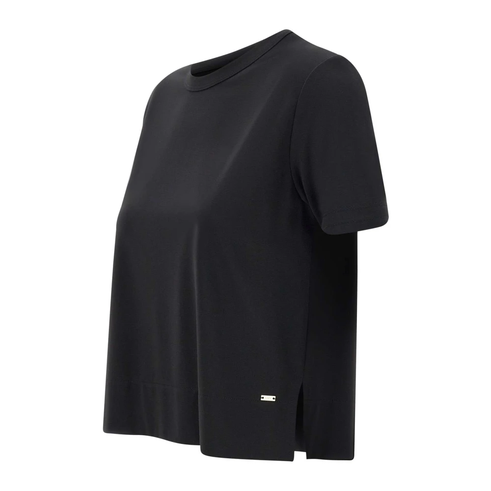 Kaos Zwart T-shirt met Gouden Logo Black Dames