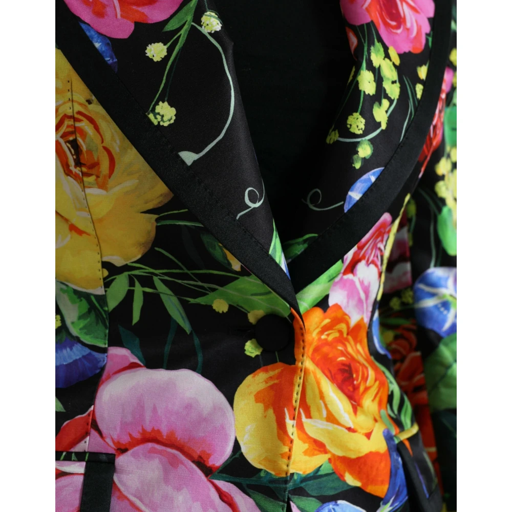 Dolce & Gabbana Bloemenprint Zijden Blazer Jas Multicolor Dames