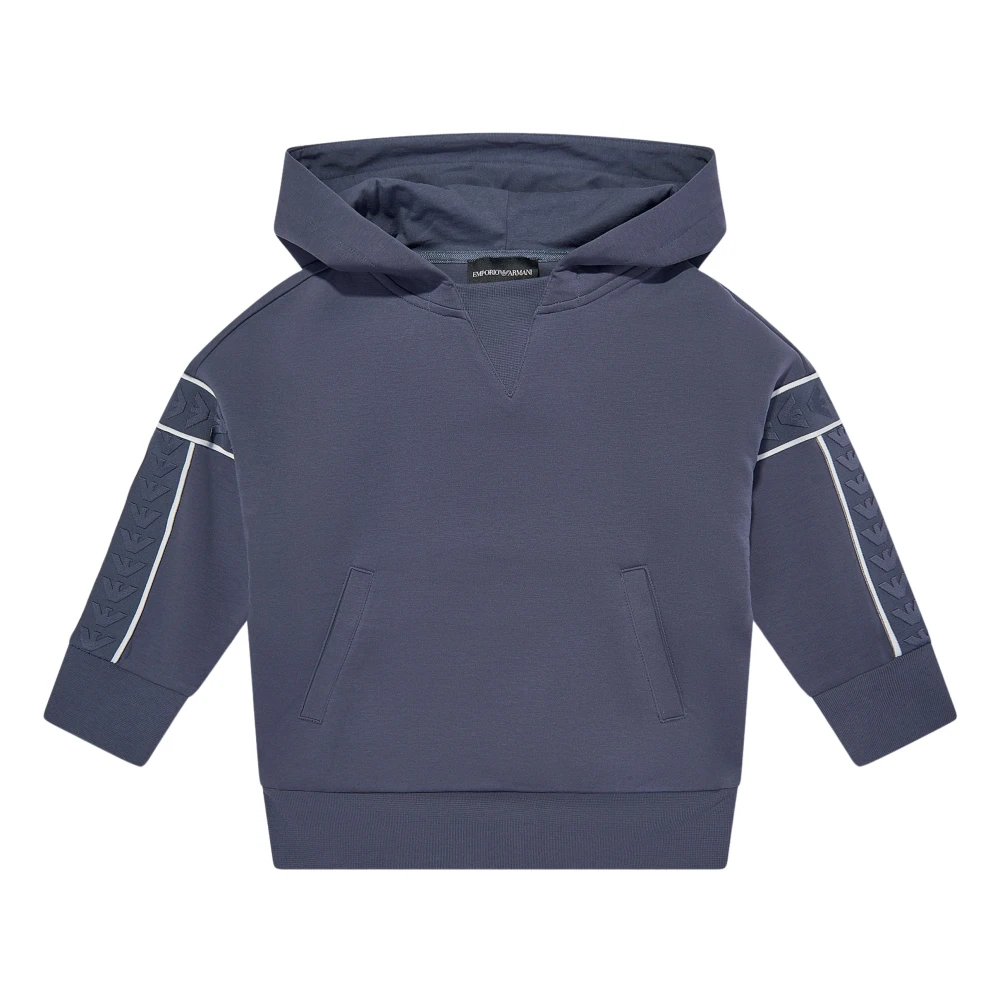 Emporio Armani Boys Blue Sweatshirts,, Logo Hoodie In Size 8 Y