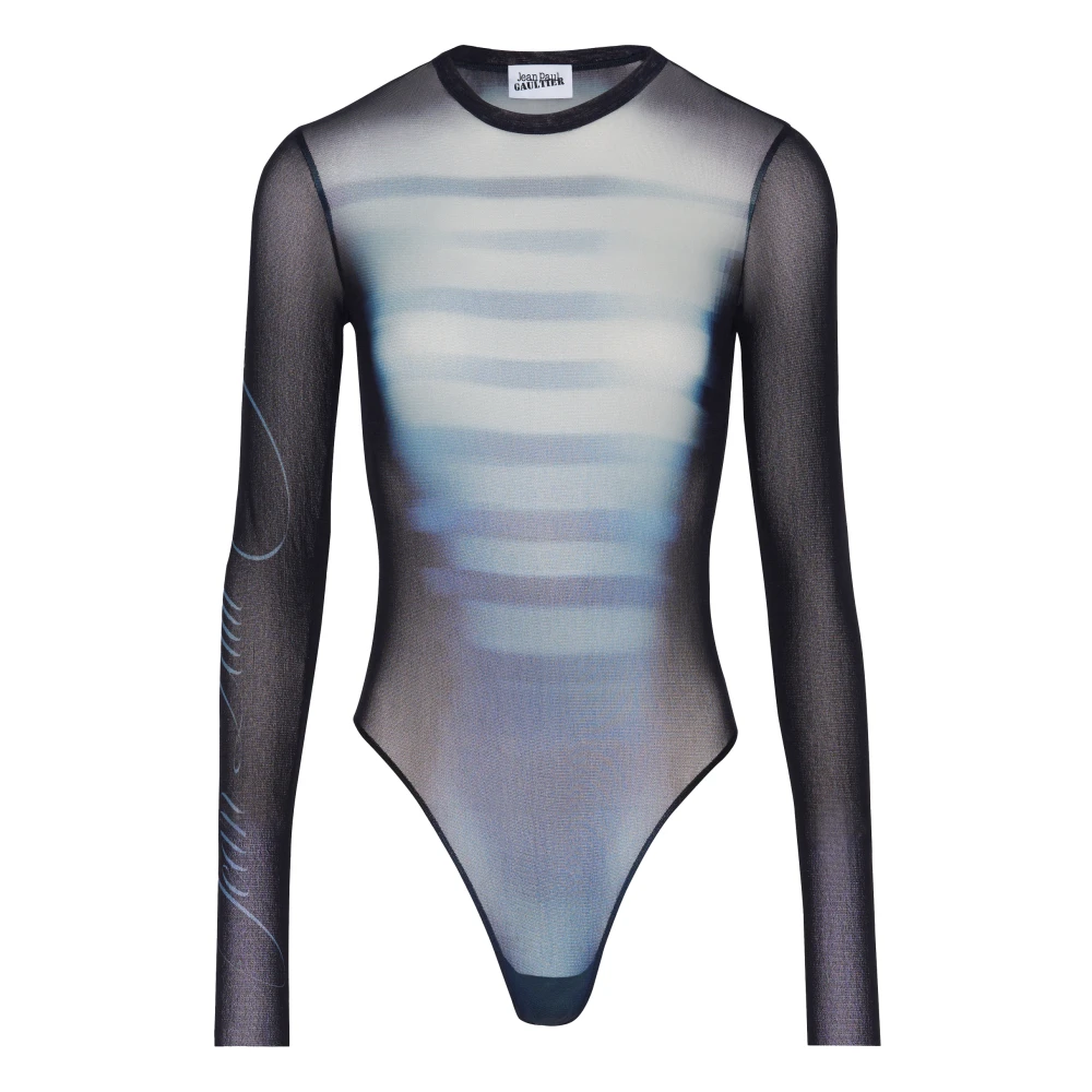 Jean Paul Gaultier Blauwe Top met Transparant Ontwerp Blue Dames