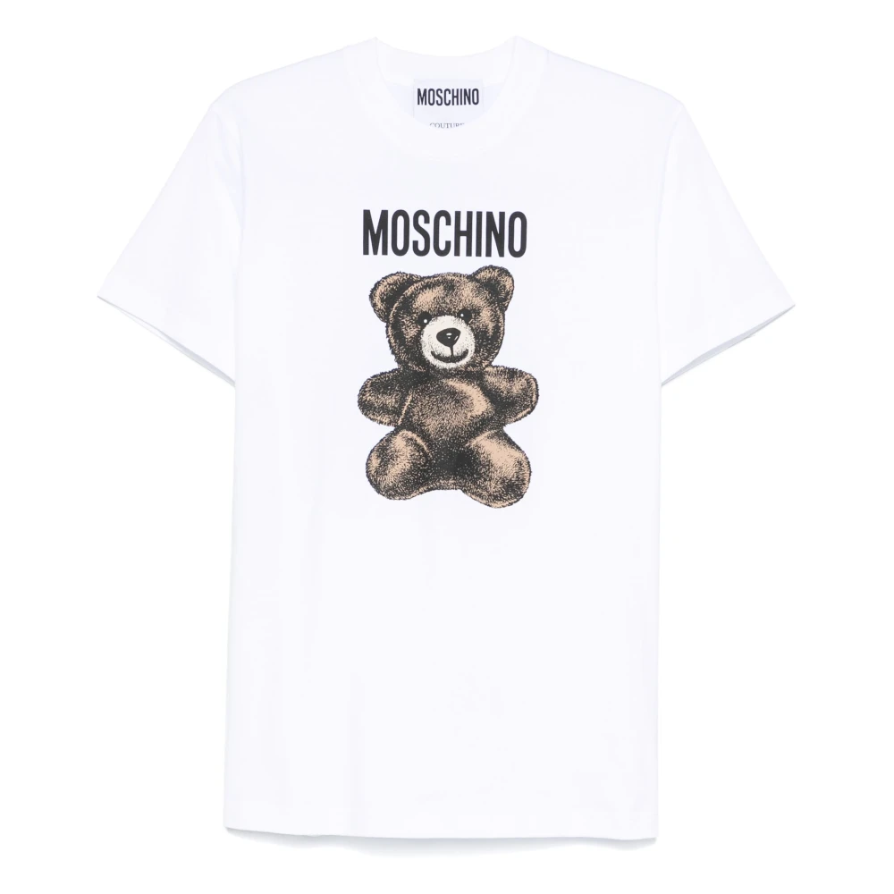 Moschino Teddy Bear Logo Print T-shirt Wit White Dames