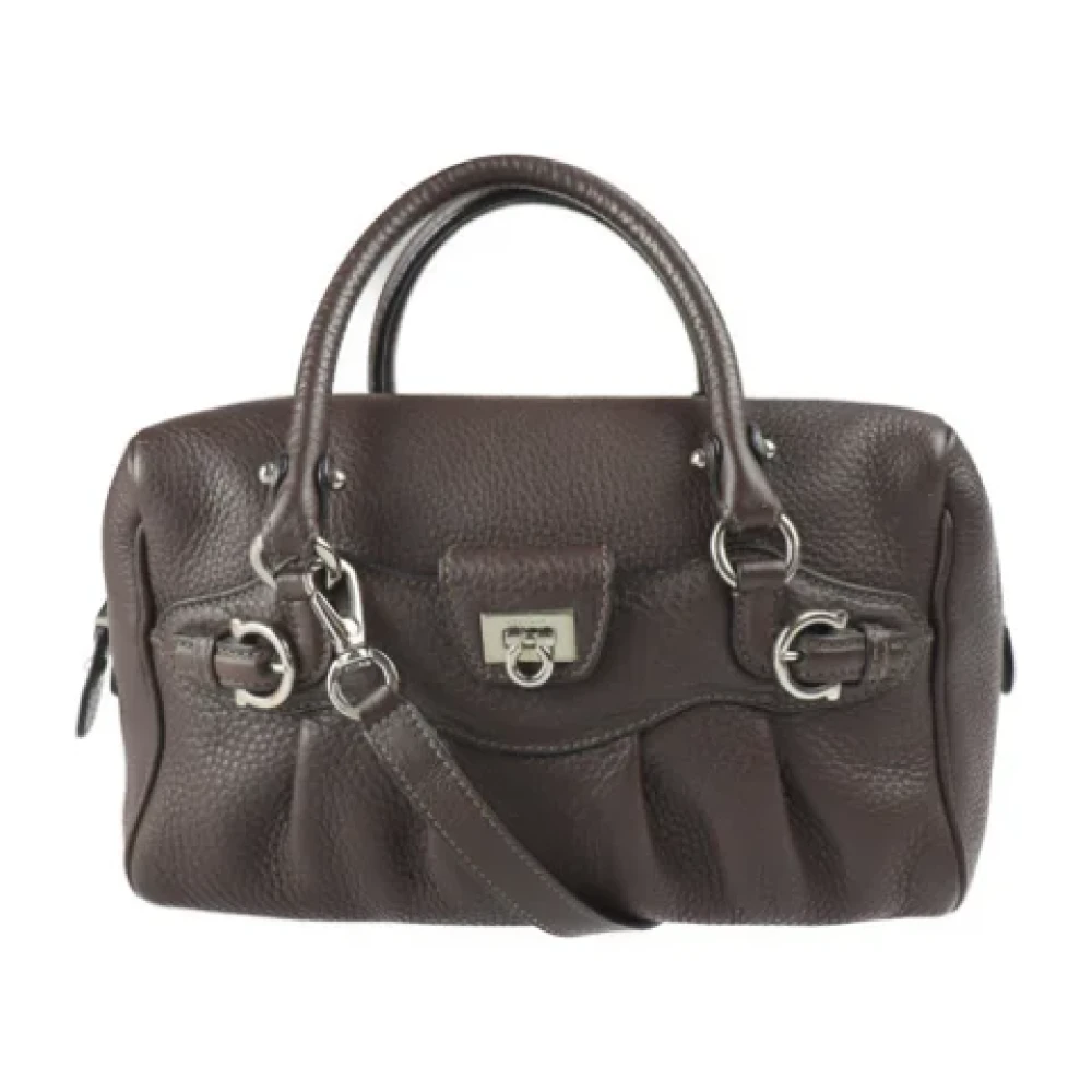 Salvatore Ferragamo Pre-owned Fabric handbags Brown Dames