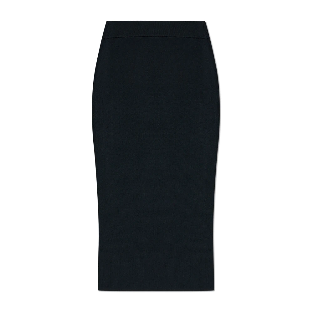 Versace Jeans Couture Zwarte hoge midi-rok met uitsparingen Black Dames