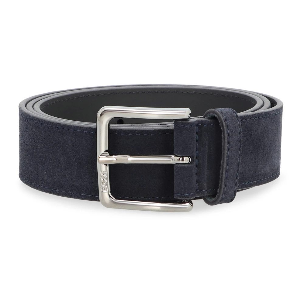 Hugo Men's Blue Stylish Faux Leather Belt - Belts - 90 Cm- Accessories