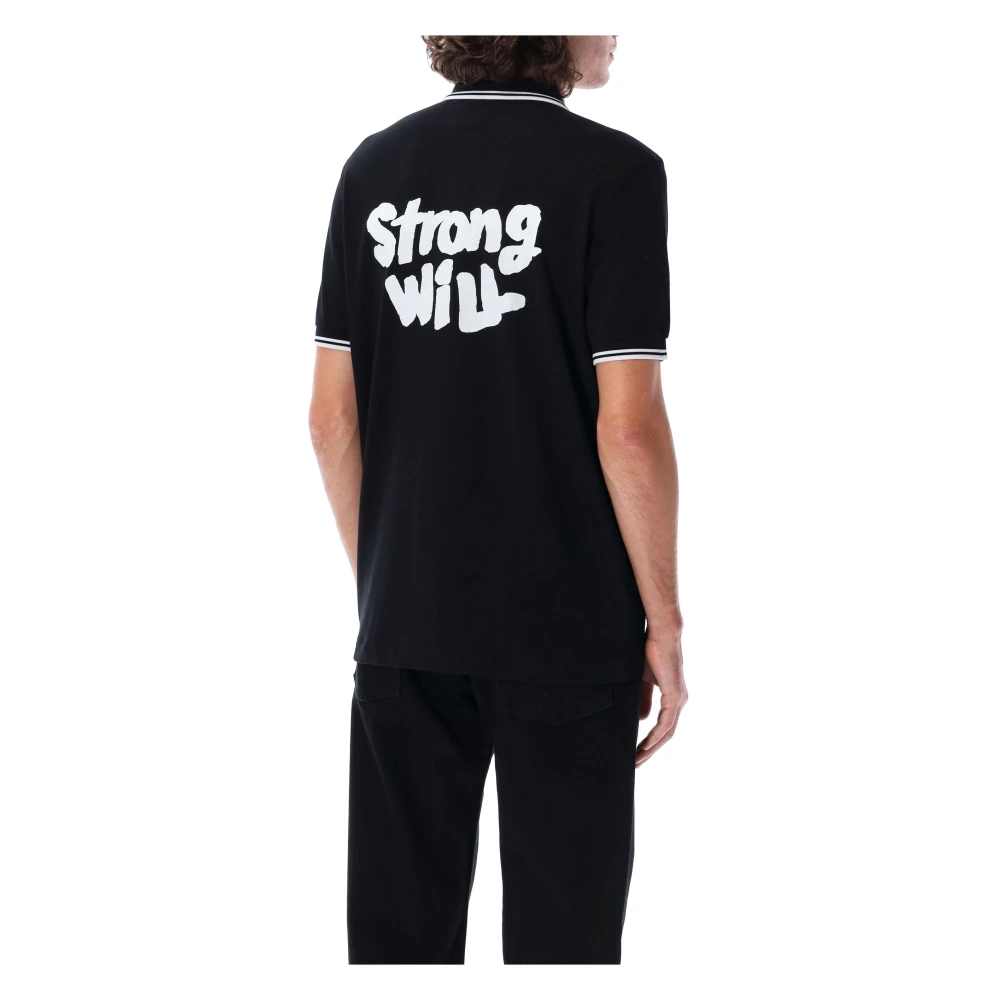 Comme des Garçons Zwarte Polo Shirt Strong Will Aw24 Black Heren
