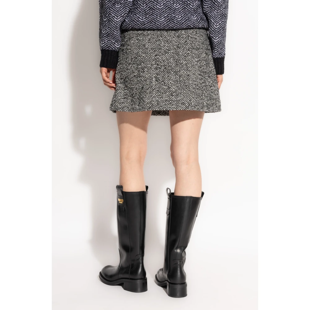 Moschino Rok met geborduurd patroon Black Dames