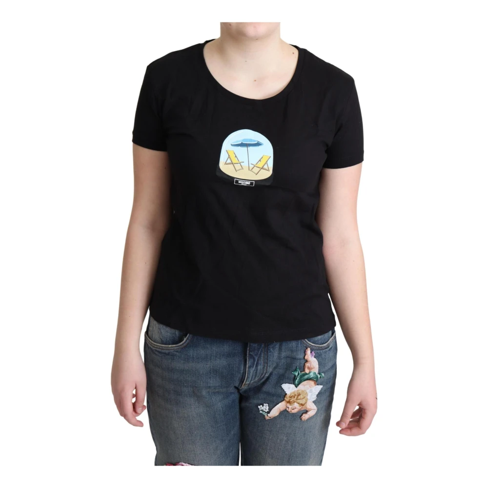 Moschino Women's Black Iconic Cotton Tee - T-Shirts - S - Tops