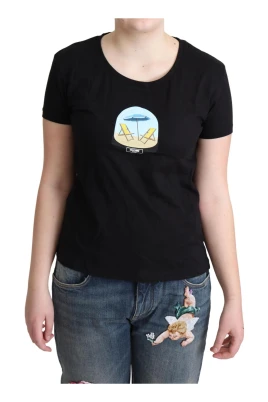 Ikonisk Svart Bomull T-shirt