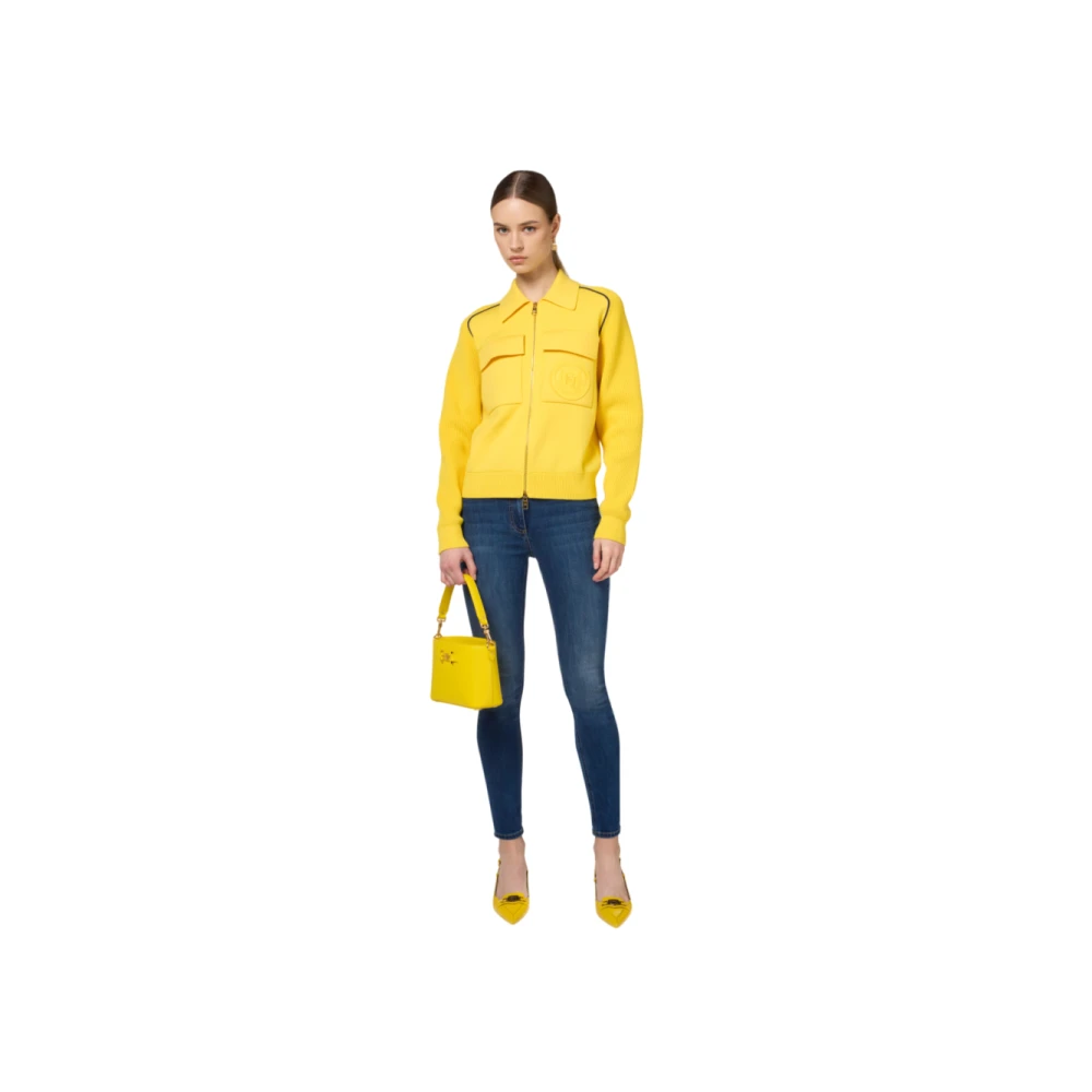 Elisabetta Franchi Skinny Stretch Jeans met Regular Taille Blue Dames