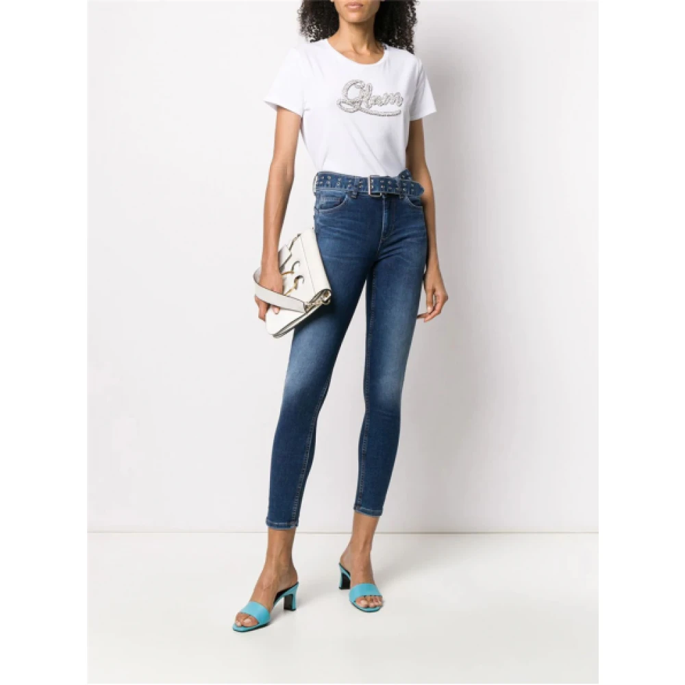 Liu Jo Hoge taille riem jeans Blue Dames