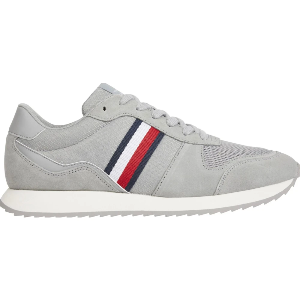 Tommy Jeans Grijze Sneakers met Ronde Neus Heren Schoenen Grijs