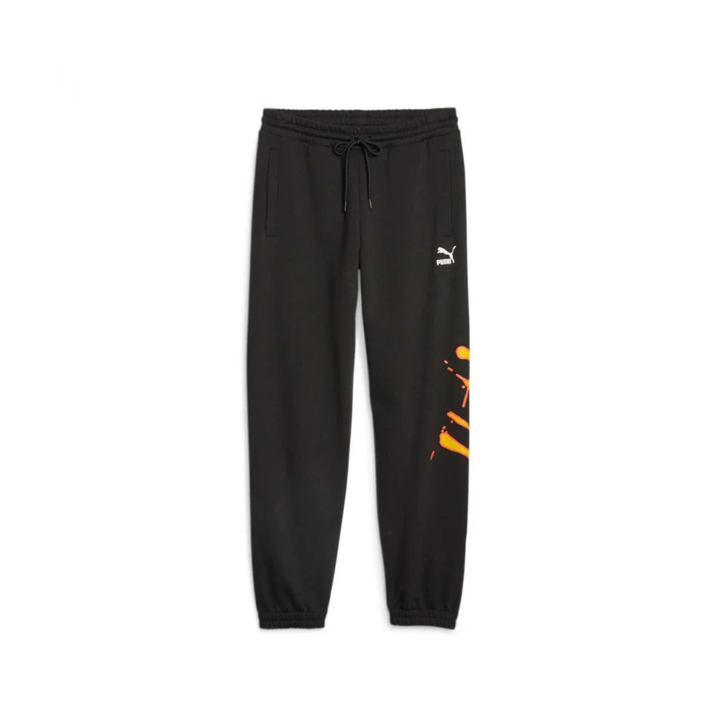 Puma Katoenen Grafische Print Elastische Taillebroek Black Heren