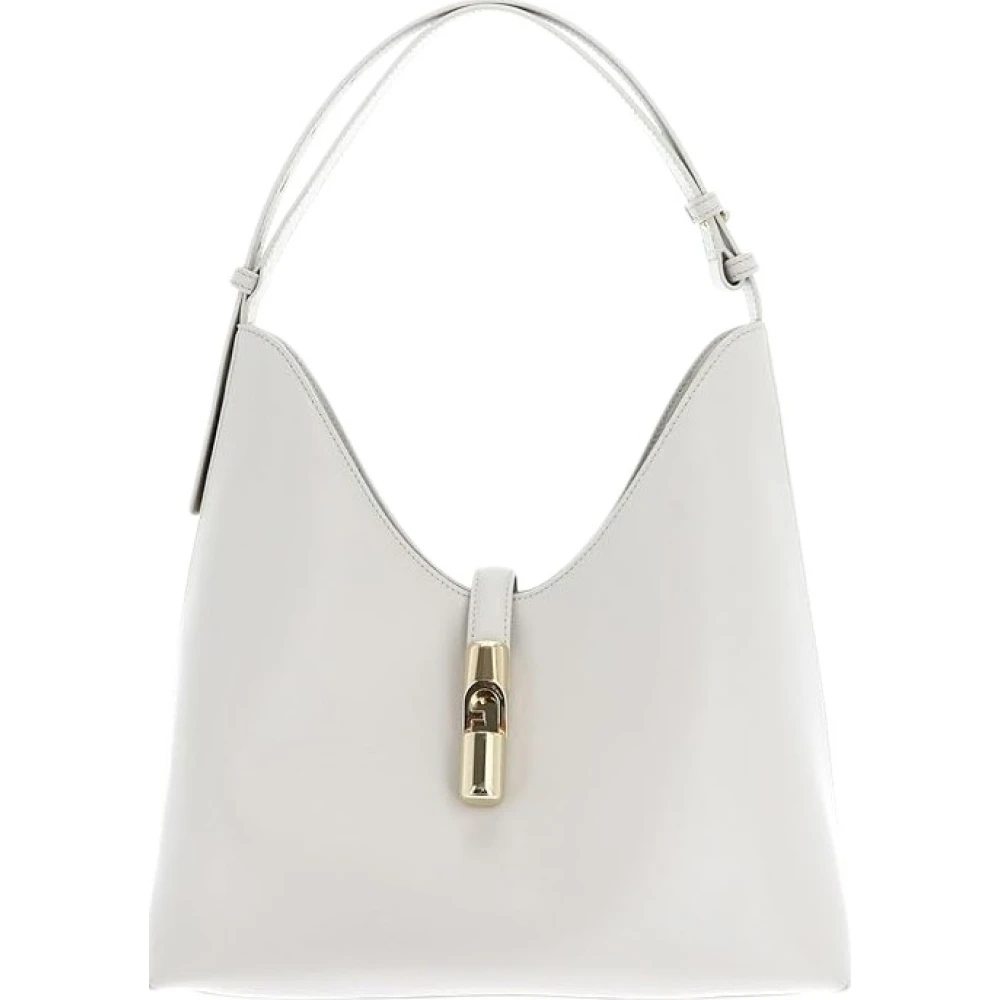 Furla Women's White Shoulder Bags, One Size, Goccia M Hobo