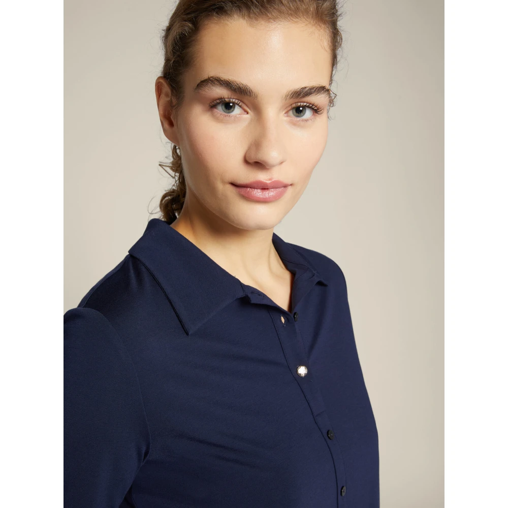 Elena Mirò Polo met knopen Blue Dames