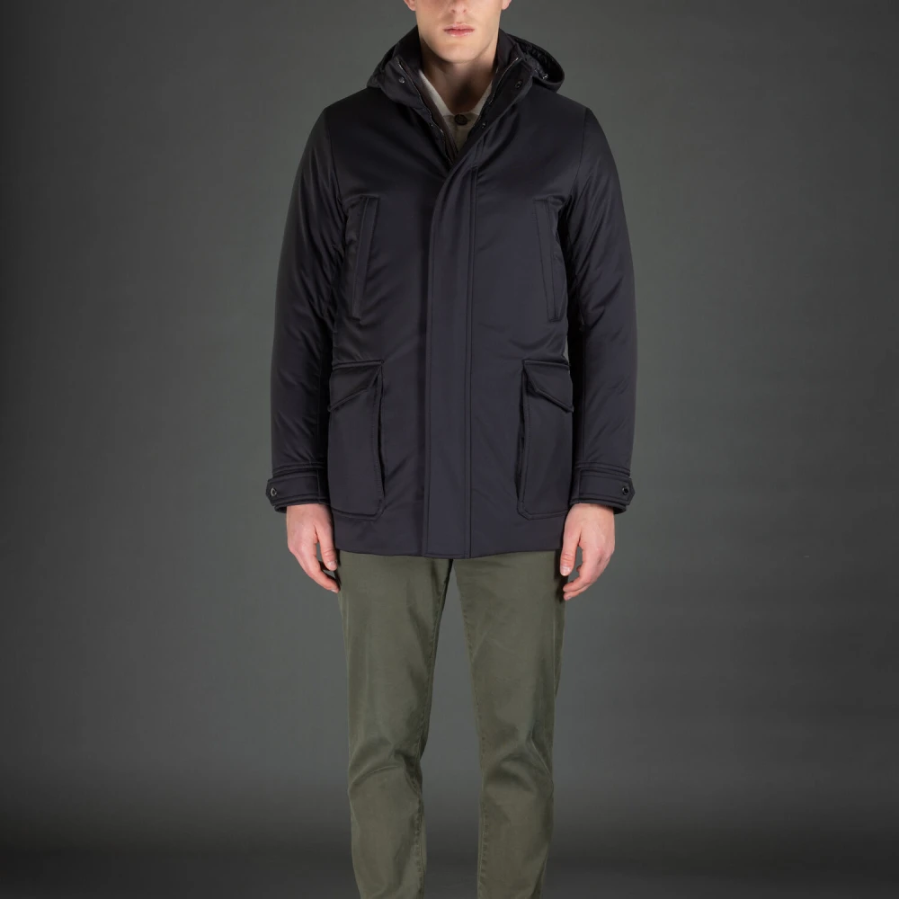 Moorer Acqua Line Jas met Ganzendons Blue Heren